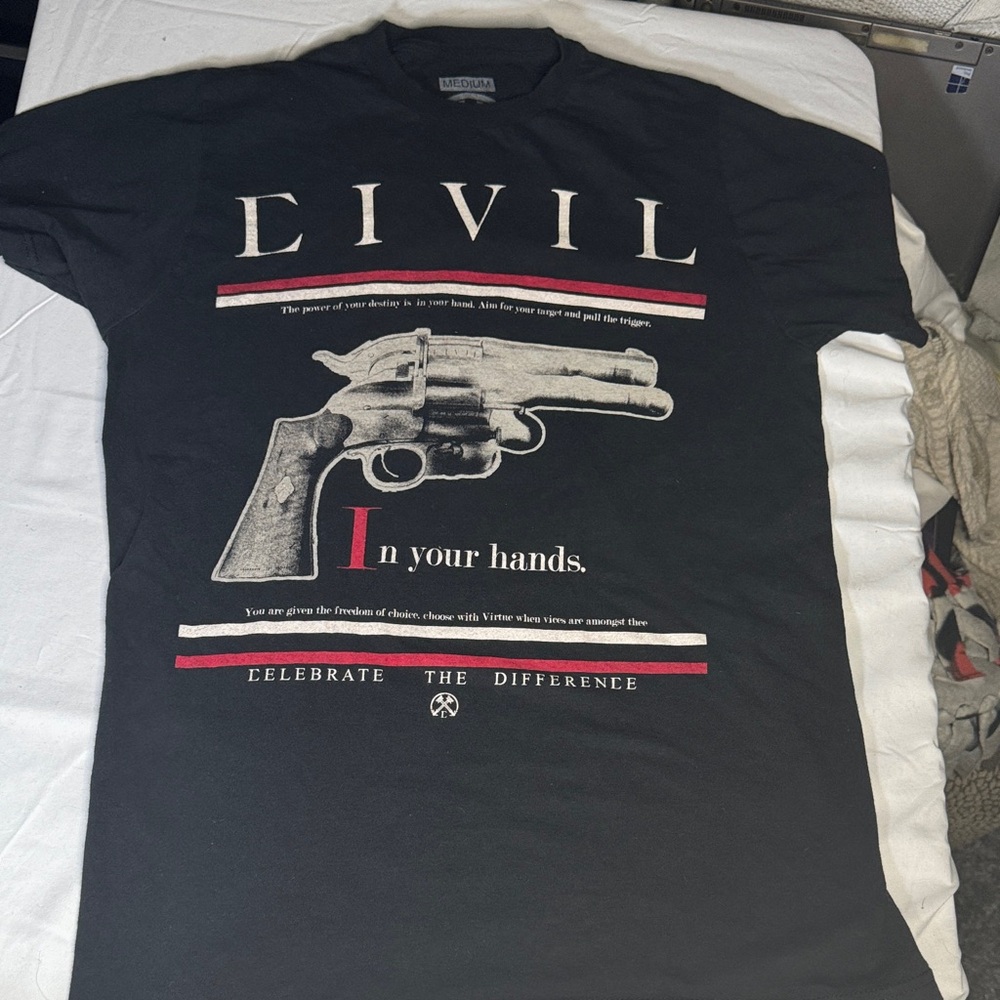 Civil Black Graphic T-Shirt for Men
